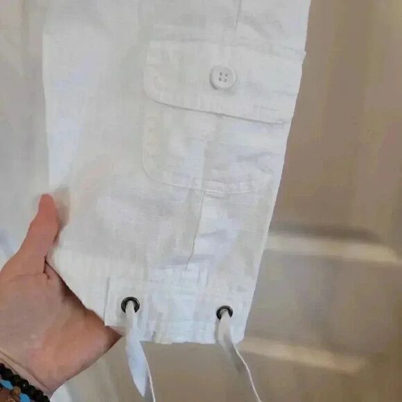 Studio Works Women's White Cotton Capri Pants - Picture 6 of 8